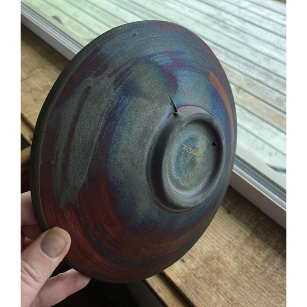 Raku Ceramic Wall Plate by Jeremy Diller Mermaid Beach Decor 7 3/4” - Picture 8 of 10